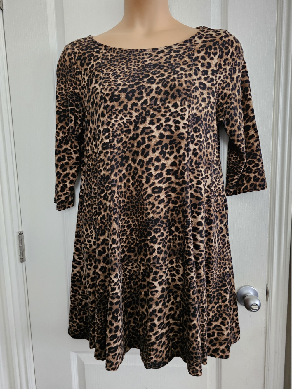 Betsey Johnson By Torrid Sz 1 Leopard Print Swing Dress - Brown Animal Print